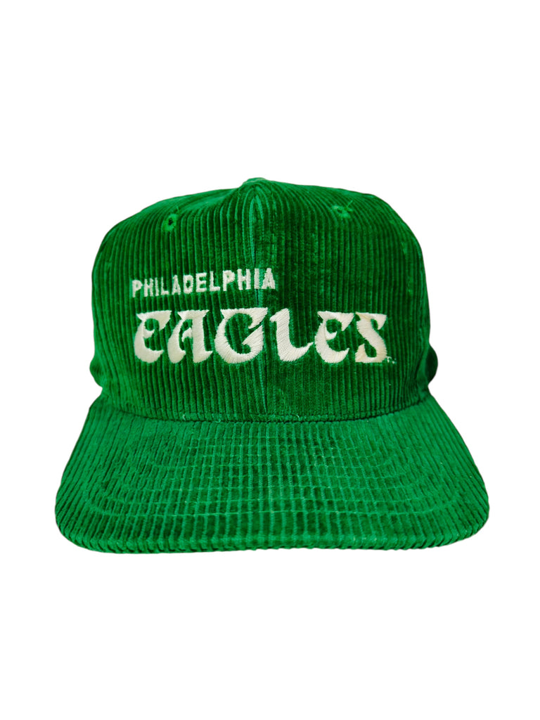 PHILADELPHIA EAGLES VINTAGE 1990'S KELLY GREEN AJD CORDUROY SNAPBACK ADULT HAT