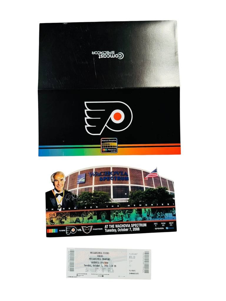 PHILADELPHIA FLYERS 2008 LAST GAME AT SPECTRUM COMMEMORATIVE TICKET + PROGRAM SET