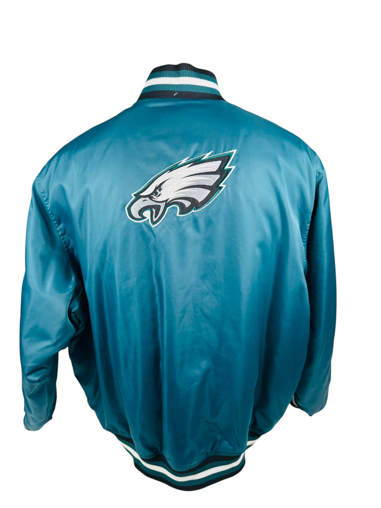 PHILADELPHIA EAGLES VINTAGE 2000'S NFL SATIN SNAP-UP JACKET ADULT 2X,