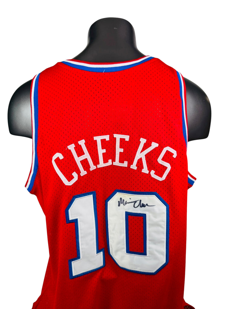MAURICE CHEEKS PHILADELPHIA SIXERS RETRO SIGNED AUTHENTIC JERSEY ADULT 46