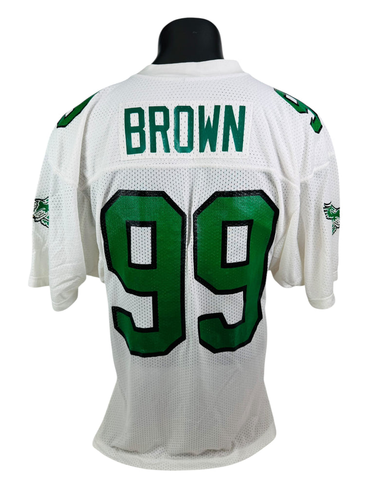 JEROME BROWN PHILADELPHIA EAGLES VINTAGE 1990'S RUSSELL ATHLETIC JERSEY ADULT 40