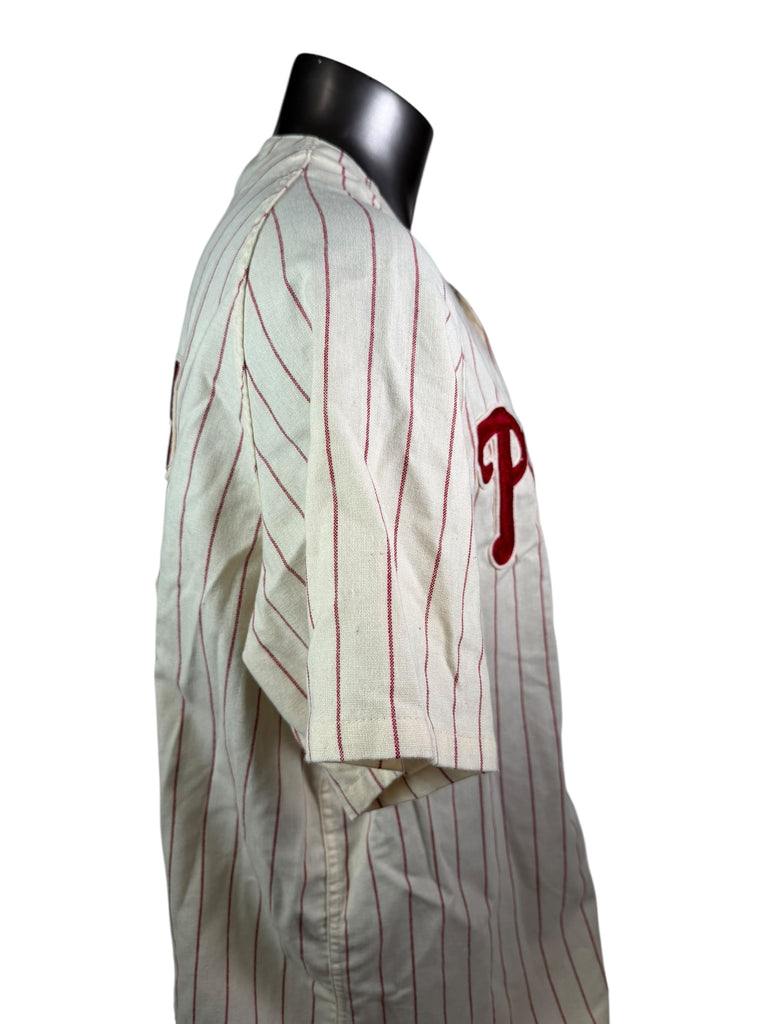 ROBIN ROBERTS PHILADELPHIA PHILLIES VINTAGE 1990'S AUTHENTIC MITCHELL & NESS FLANNEL JERSEY ADULT XL
