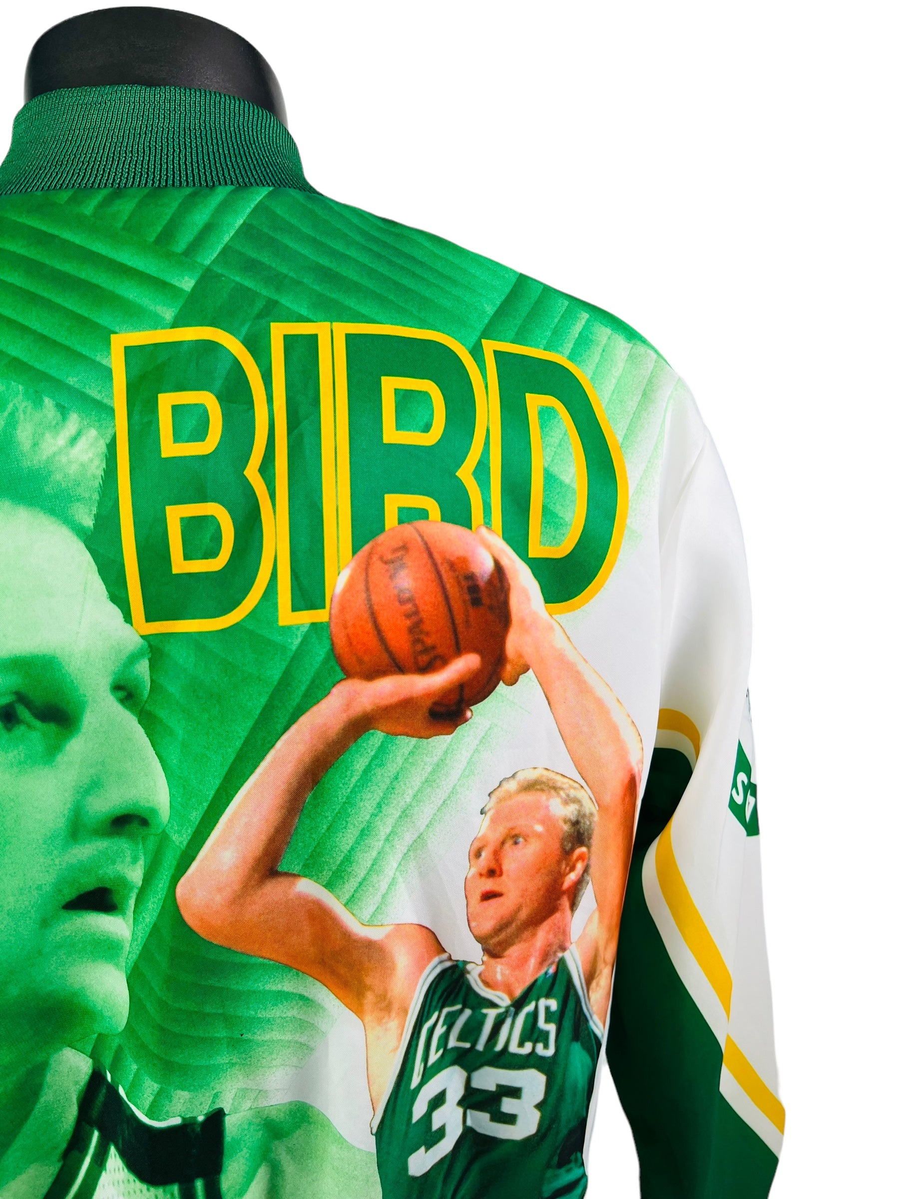 LARRY BIRD BOSTON CELTICS VINTAGE 1990'S CHALKLINE SNAP-UP JACKET ADUL - Bucks County Baseball Co. LARRY BIRD BOSTON CELTICS VINTAGE 1990'S CHALKLINE SNAP-UP JACKET ADUL - Bucks County Baseball Co.