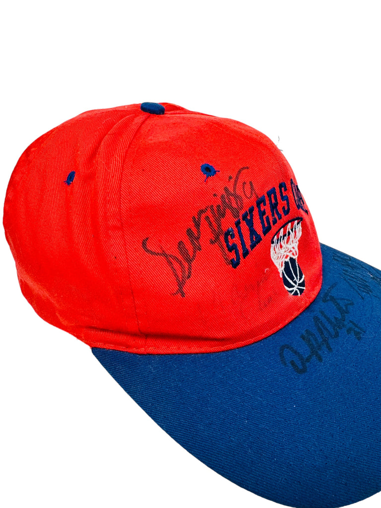 PHILADELPHIA SIXERS 76ERS VINTAGE 1990'S CAMP SIGNED SNAPBACK ADULT HAT
