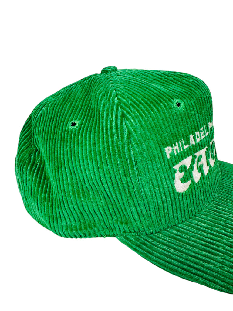 PHILADELPHIA EAGLES VINTAGE 1990'S KELLY GREEN AJD CORDUROY SNAPBACK ADULT HAT