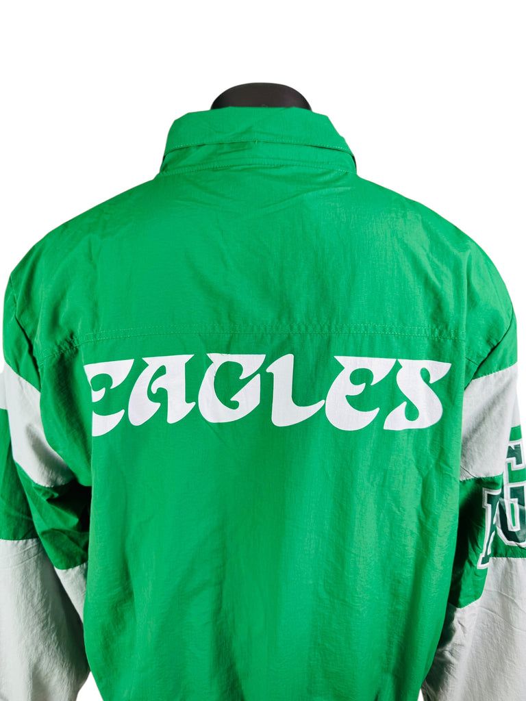 PHILADELPHIA EAGLES RETRO KELLY GREEN NFL PULL-OVER LIGHTWEIGHT ADULT JACKET