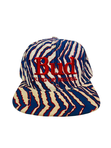 BUD KING OF BEERS VINTAGE 1990'S ZUBAZ SNAPBACK ADULT HAT
