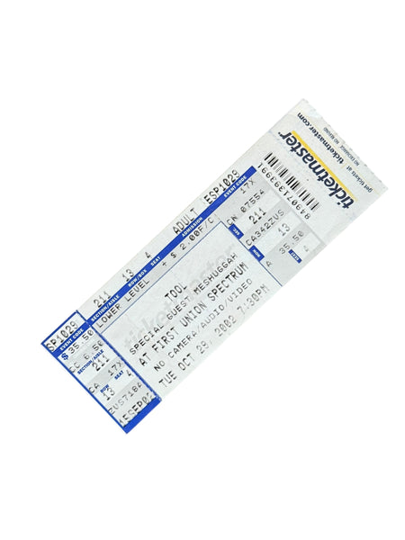 TOOL VINTAGE 2002 PHILADELPHIA SPECTRUM TICKET 10/29/02