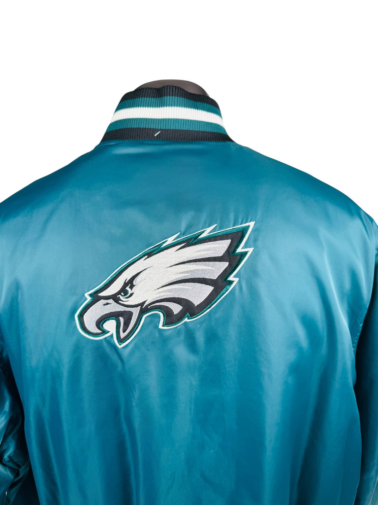 PHILADELPHIA EAGLES VINTAGE 2000'S NFL SATIN SNAP-UP JACKET ADULT 2X,