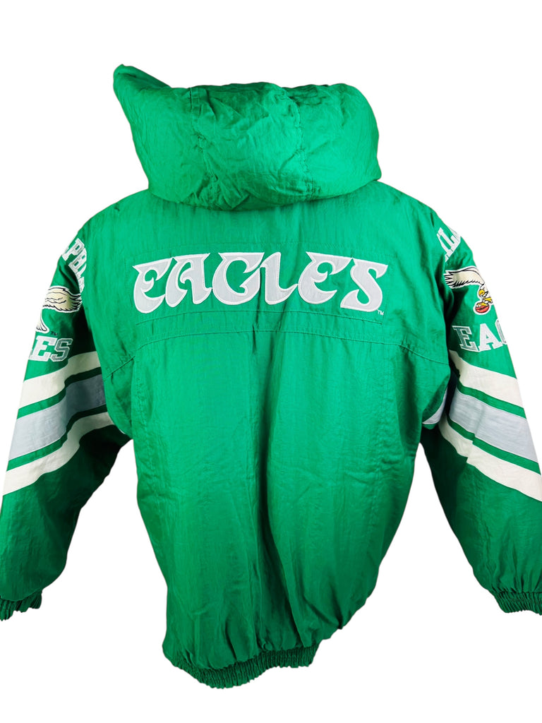 PHILADELPHIA EAGLES VINTAGE 1990'S STARTER PRO LINE KELLY GREEN ZIP-UP WINTER JACKET ADULT MEDIUM