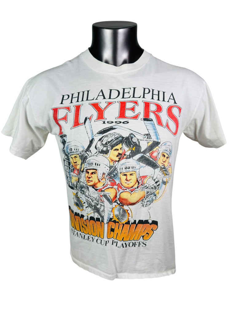 PHILADELPHIA FLYERS VINTAGE 1996 DIVISION CHAMPIONS T-SHIRT ADULT SMALL