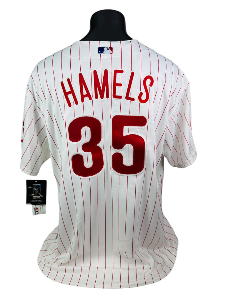 COLE HAMELS PHILADELPHIA PHILLIES VINTAGE 2008 WORLD SERIES MAJESTIC AUTHENTIC JERSEY ADULT 56