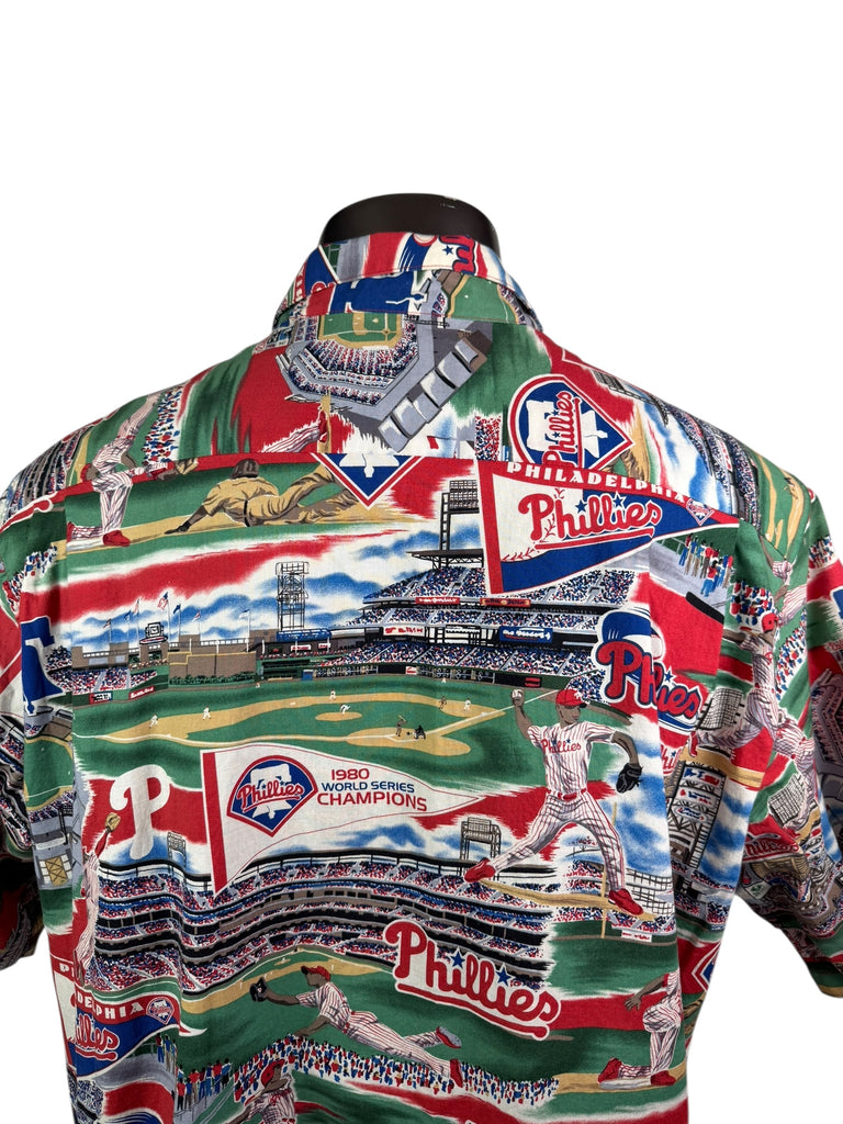 PHILADELPHIA PHILLIES VINTAGE 2000'S REYN SPOONER HAWAIIAN SHIRT ADULT 2XL