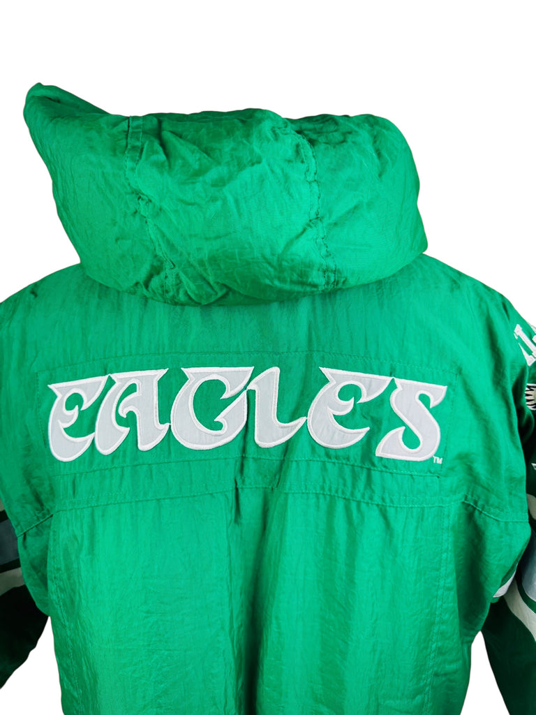 PHILADELPHIA EAGLES VINTAGE 1990'S STARTER PRO LINE KELLY GREEN ZIP-UP WINTER JACKET ADULT MEDIUM