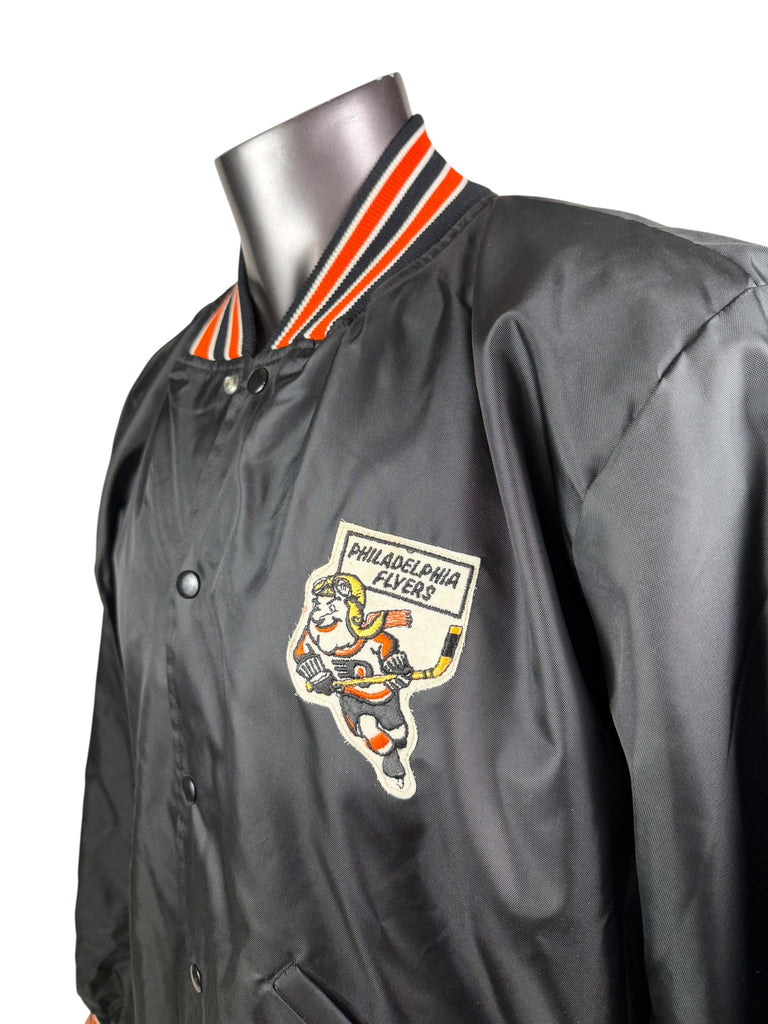 PHILADELPHIA FLYERS VINTAGE 1990'S SNAP-UP LIGHT-WEIGHT ADULT JACKET LARGE