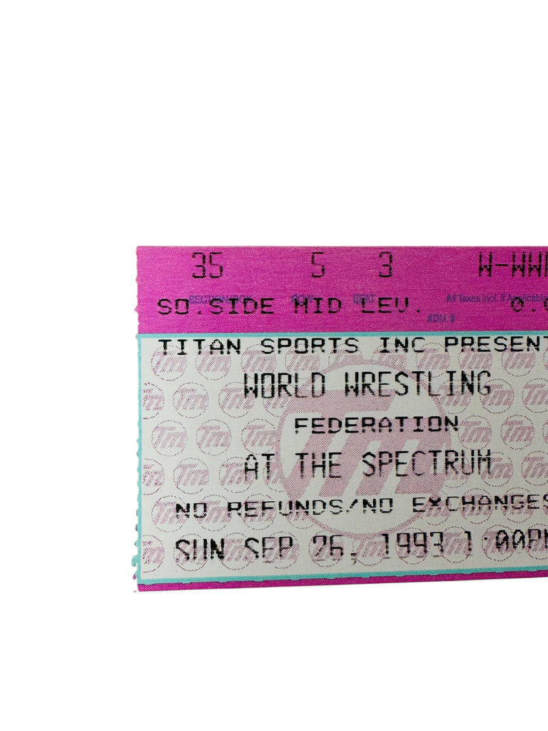 WWF WRESTLING VINTAGE 1993 SPECTRUM TICKET 9/26/93 UNDERTAKER