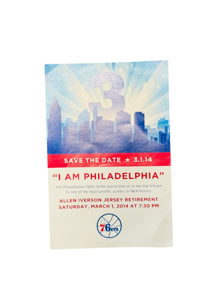 ALLEN IVERSON PHILADELPHIA 76ERS VINTAGE 2014 #3 JERSEY RETIREMENT BANNER