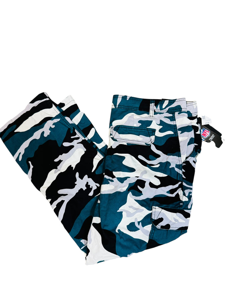 PHILADELPHIA EAGLES VINTAGE 2000'S NFL CAMOUFLAGE CARGO FLEECE LINED ADULT PANTS 40 X 32