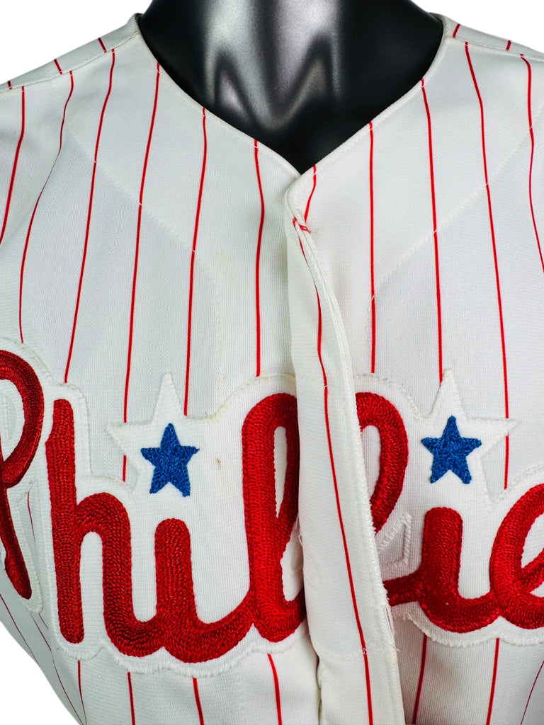 JOHN KRUK PHILADELPHIA PHILLIES VINTAGE 1990'S RUSSELL ATHLETIC AUTHENTIC SIGNED JERSEY ADULT 48