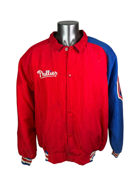 PHILADELPHIA PHILLIES VINTAGE 1990'S STARTER WINTER SNAP-UP JACKET ADULT LARGE