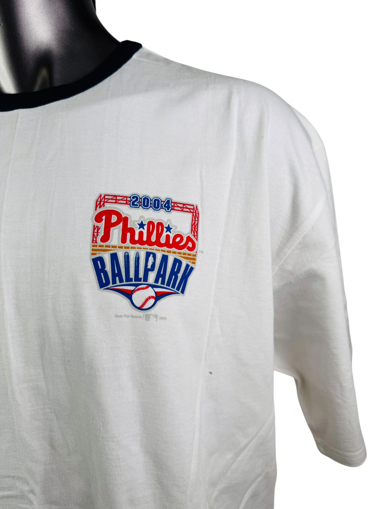 PHILADELPHIA PHILLIES VINTAGE 2004 NEW BALLPARK RINGER T-SHIRT ADULT 2XL
