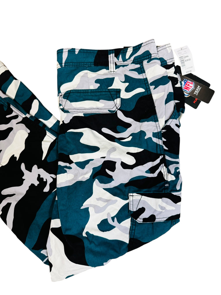 PHILADELPHIA EAGLES VINTAGE 2000'S NFL CAMOUFLAGE CARGO FLEECE LINED ADULT PANTS 40 X 32