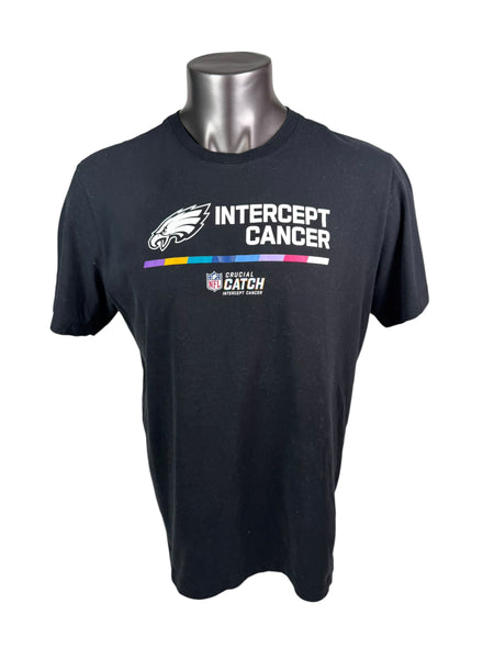 PHILADELPHIA EAGLES TEAM ISSUED CRUCIAL CATCH CANCER NIKE DRI-FIT T-SHIRT ADULT XL