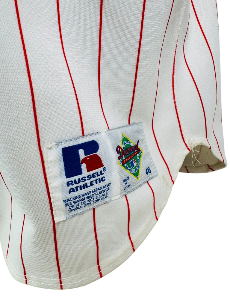 JOHN KRUK PHILADELPHIA PHILLIES VINTAGE 1990'S RUSSELL ATHLETIC AUTHENTIC SIGNED JERSEY ADULT 48