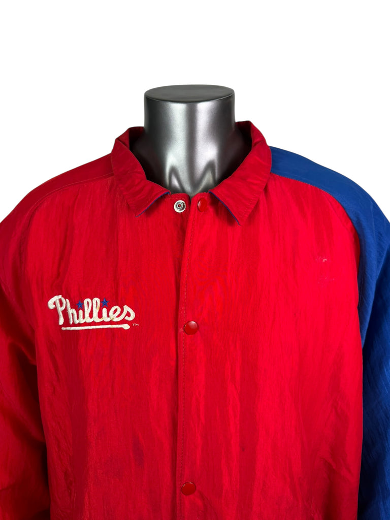 PHILADELPHIA PHILLIES VINTAGE 1990'S STARTER WINTER SNAP-UP JACKET ADULT LARGE