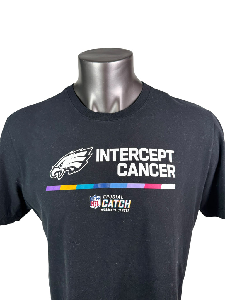 PHILADELPHIA EAGLES TEAM ISSUED CRUCIAL CATCH CANCER NIKE DRI-FIT T-SHIRT ADULT XL