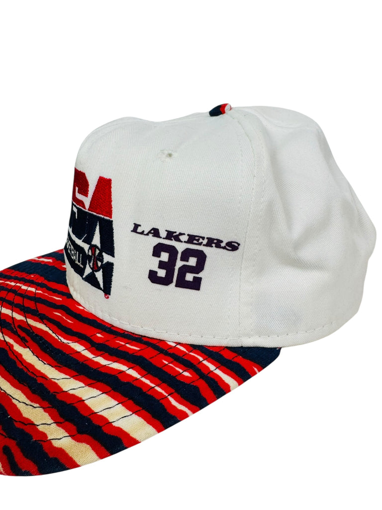 MAGIC JOHNSON LOS ANGELES LAKERS VINTAGE 1992 USA DREAM TEAM AJD SNAPBACK ADULT HAT LARGE