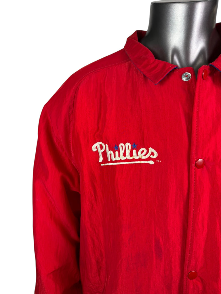 PHILADELPHIA PHILLIES VINTAGE 1990'S STARTER WINTER SNAP-UP JACKET ADULT LARGE