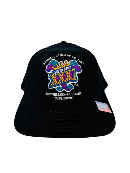 GREEN BAY PACKERS NEW ENGLAND PATRIOTS VINTAGE 1997 SUPER BOWL XXXI LOGO ATHLETIC STRAPBACK ADULT HAT