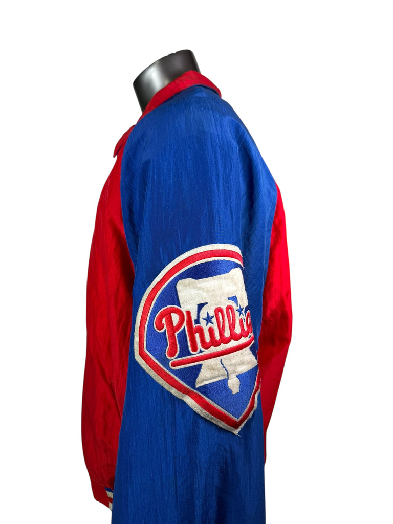 PHILADELPHIA PHILLIES VINTAGE 1990'S STARTER WINTER SNAP-UP JACKET ADULT LARGE