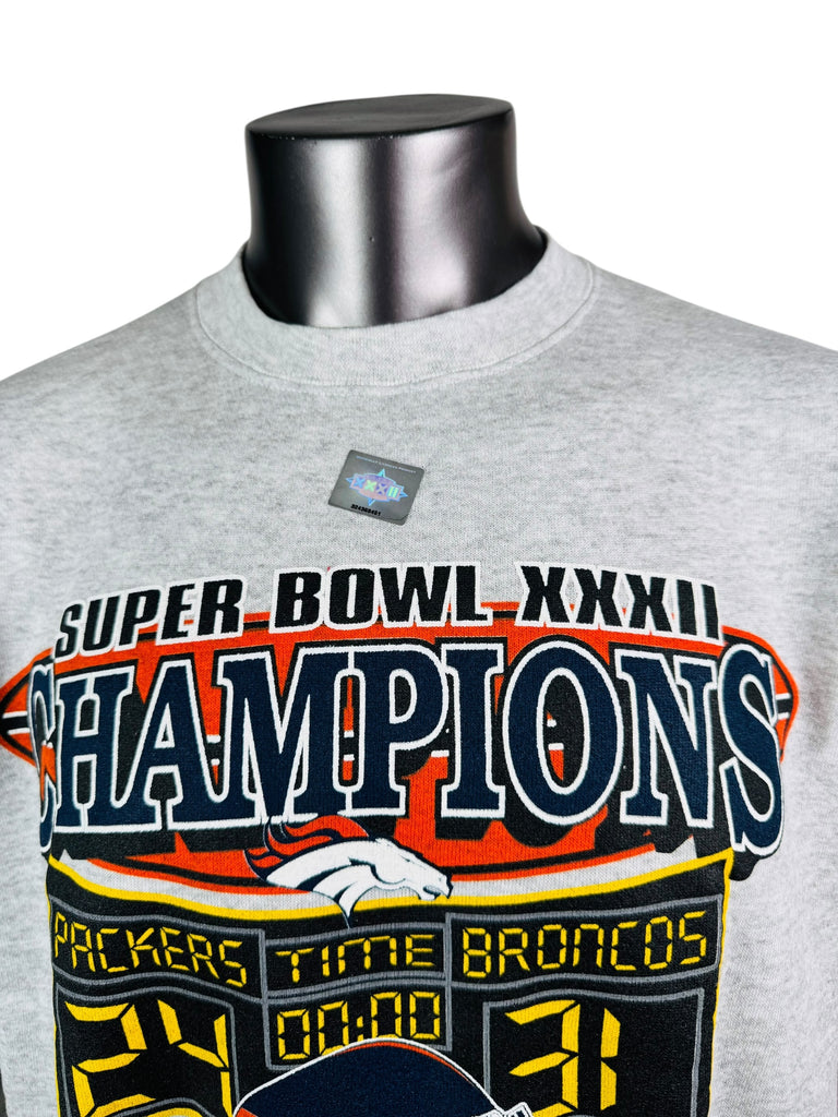 DENVER BRONCOS VINTAGE 1990'S SUPER BOWL XXXII CHAMPIONS LOGO 7 CREW SWEATSHIRT ADULT XL