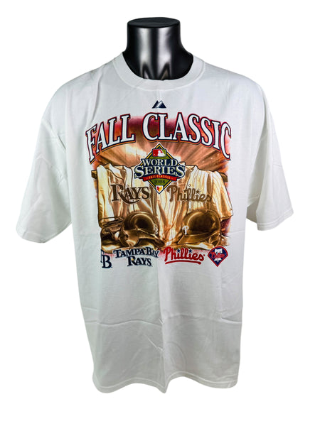 PHILADELPHIA PHILLIES VINTAGE 2008 WORLD SERIES RAYS MLB T-SHIRT ADULT 2XL