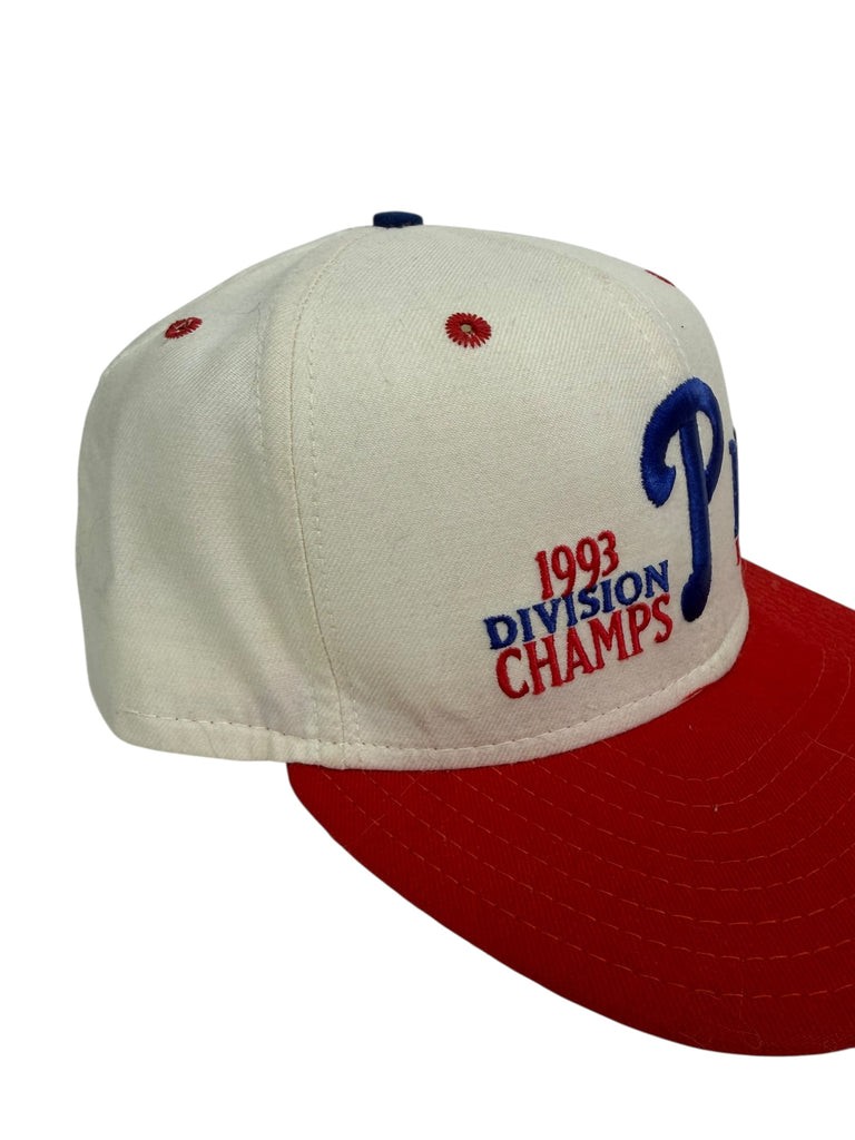 PHILADELPHIA PHILLIES VINTAGE 1993 NL EAST DIVISION CHAMPS NEW ERA SNAPBACK ADULT HAT M / L