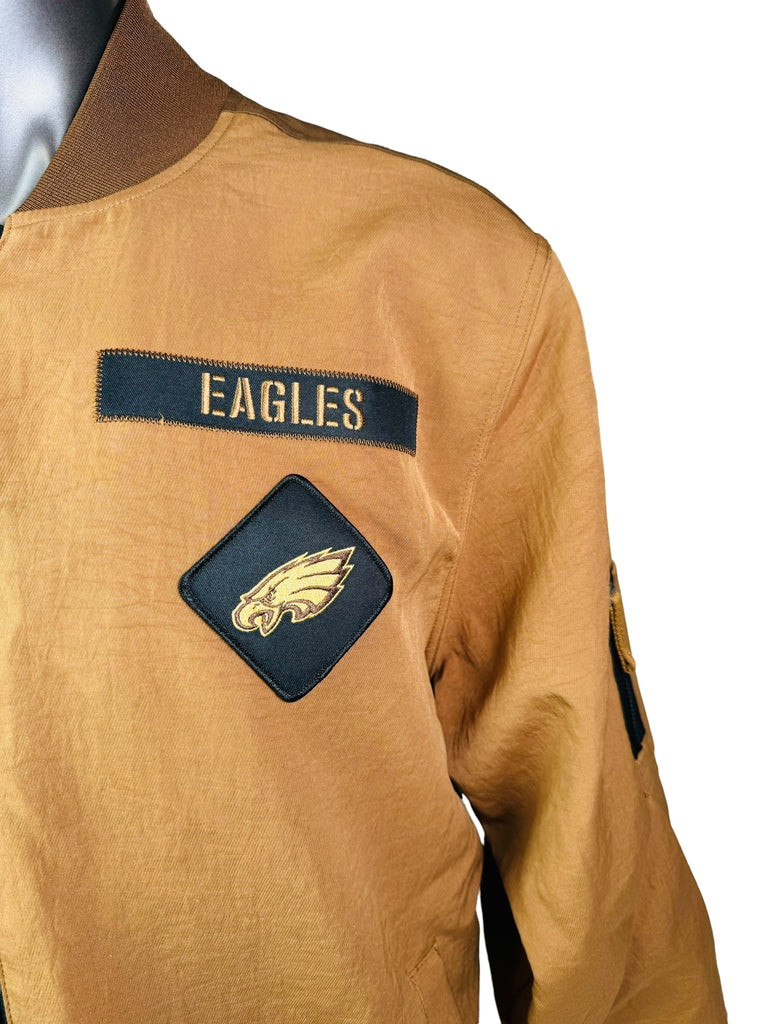 PHILADELPHIA EAGLES TEAM ISSUED NIKE MILITARY SALUTE TO SERVICE ZIP-UP LIGHTWEIGHT JACKET ADULT XL