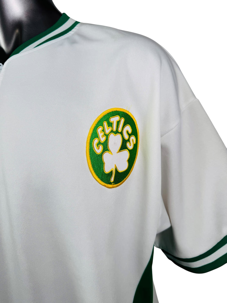 BOSTON CELTICS RETRO 2000'S HARDWOOD CLASSICS MAJESTIC WARM-UP SNAP-UP JACKET ADULT XL