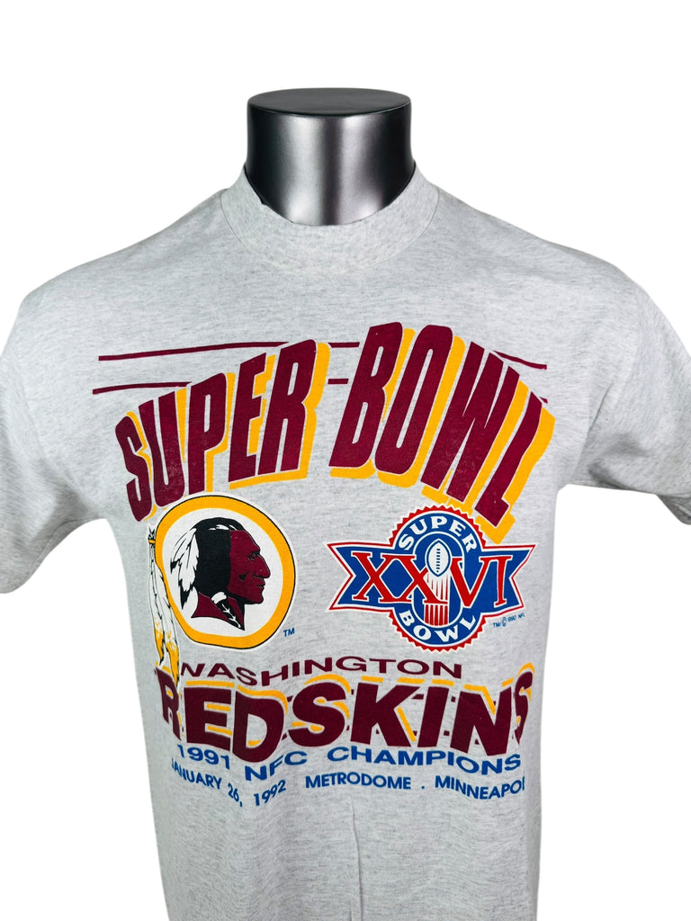 WASHINGTON REDSKINS VINTAGE 1991 NFC CHAMPIONS TRENCH T-SHIRT ADULT LARGE