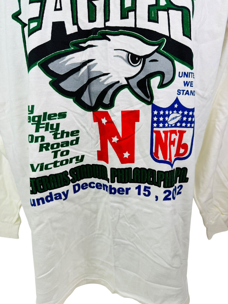 PHILADELPHIA EAGLES VINTAGE 2002 NFC EASTERN DIVISION CHAMPS VETERANS STADIUM LONG-SLEEVE T-SHIRT ADULT 2XL