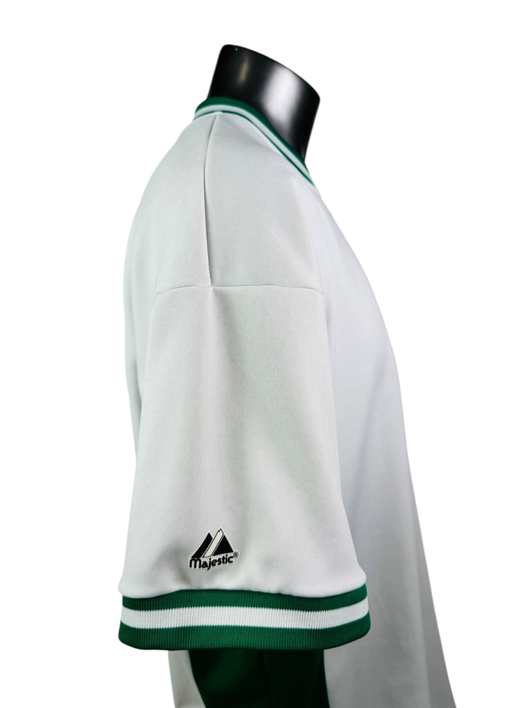 BOSTON CELTICS RETRO 2000'S HARDWOOD CLASSICS MAJESTIC WARM-UP SNAP-UP JACKET ADULT XL