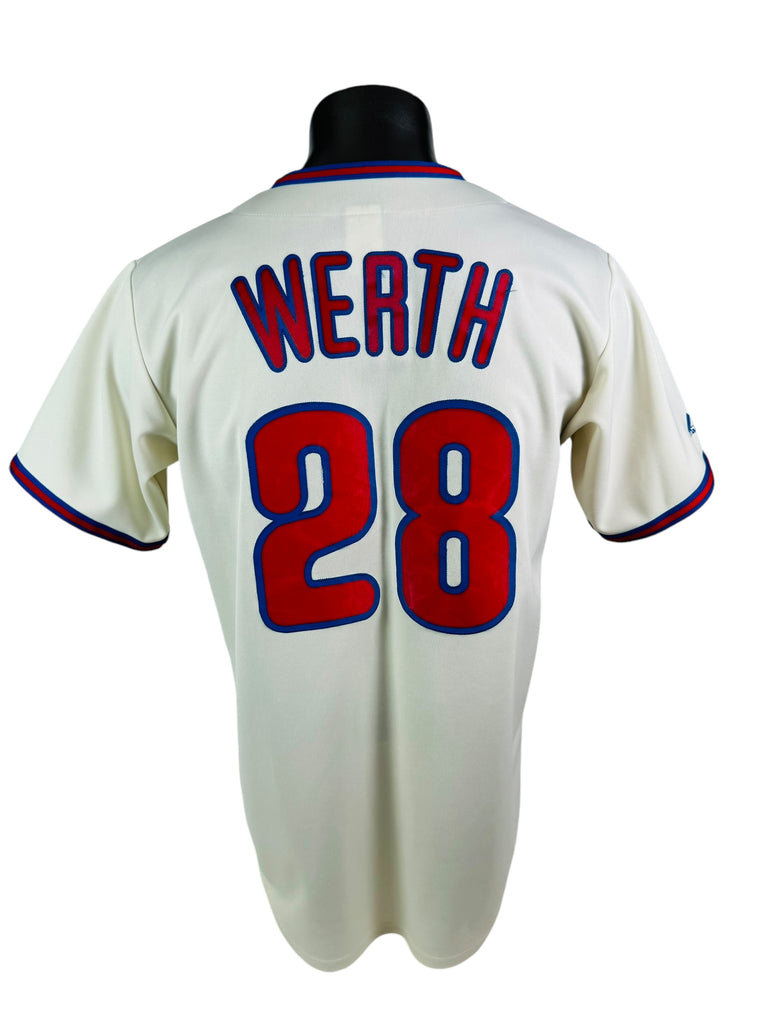 JAYSON WERTH PHILADELPHIA PHILLIES VINTAGE 2000'S MLB MAJESTIC JERSEY ADULT MEDIUM