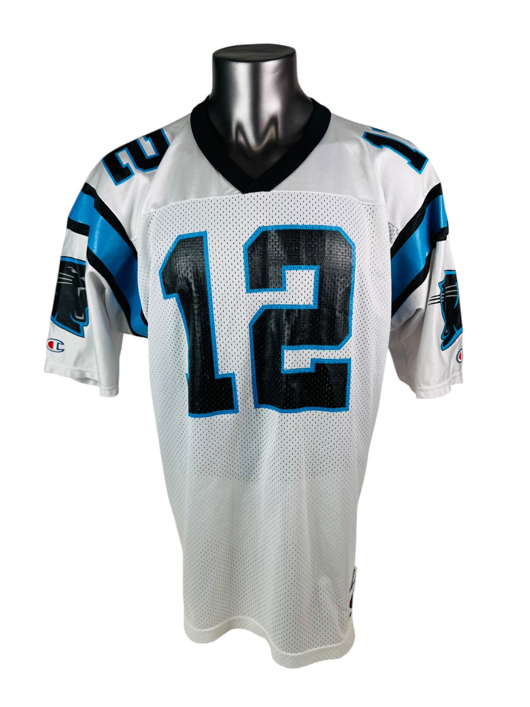 KERRY COLLINS CAROLINA PANTHERS VINTAGE 1990'S CHAMPION JERSEY ADULT 4 - Bucks County Baseball Co. KERRY COLLINS CAROLINA PANTHERS VINTAGE 1990'S CHAMPION JERSEY ADULT 4 - Bucks County Baseball Co.