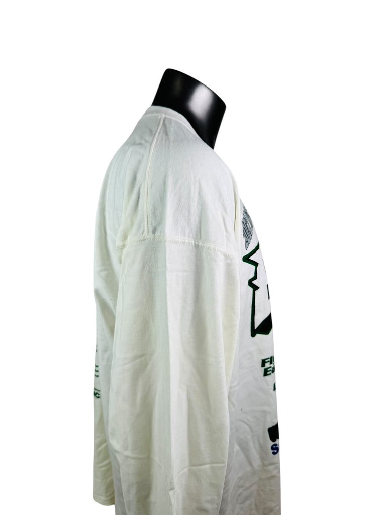 PHILADELPHIA EAGLES VINTAGE 2002 NFC EASTERN DIVISION CHAMPS VETERANS STADIUM LONG-SLEEVE T-SHIRT ADULT 2XL