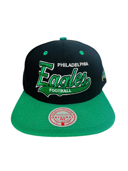 PHILADELPHIA EAGLES RETRO SCRIPT MITCHELL & NESS SNAPBACK ADULT HAT
