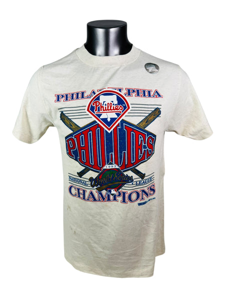 PHILADELPHIA PHILLIES VINTAGE 1993 WORLD SERIES TRENCH T-SHIRT ADULT MEDIUM