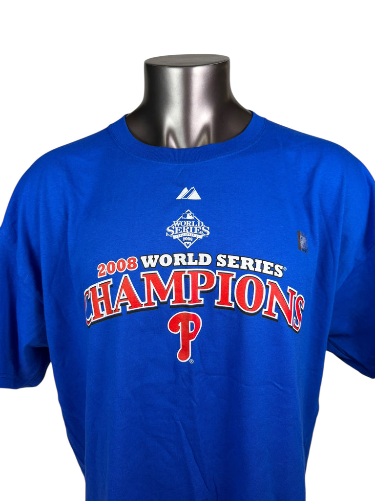 PHILADELPHIA PHILLIES VINTAGE 2008 WORLD SERIES CHAMPIONS T-SHIRT ADULT 2XL