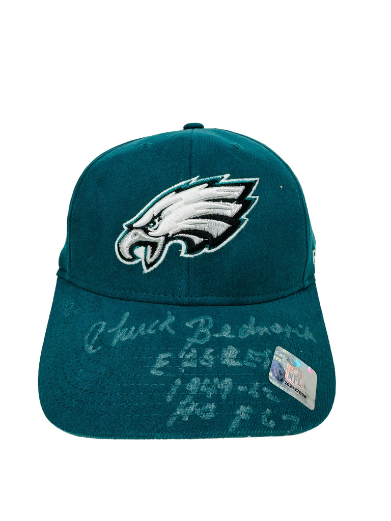 CHUCK BEDNARIK PHILADELPHIA EAGLES SIGNED HOF REEBOK FITTED ADULT HAT