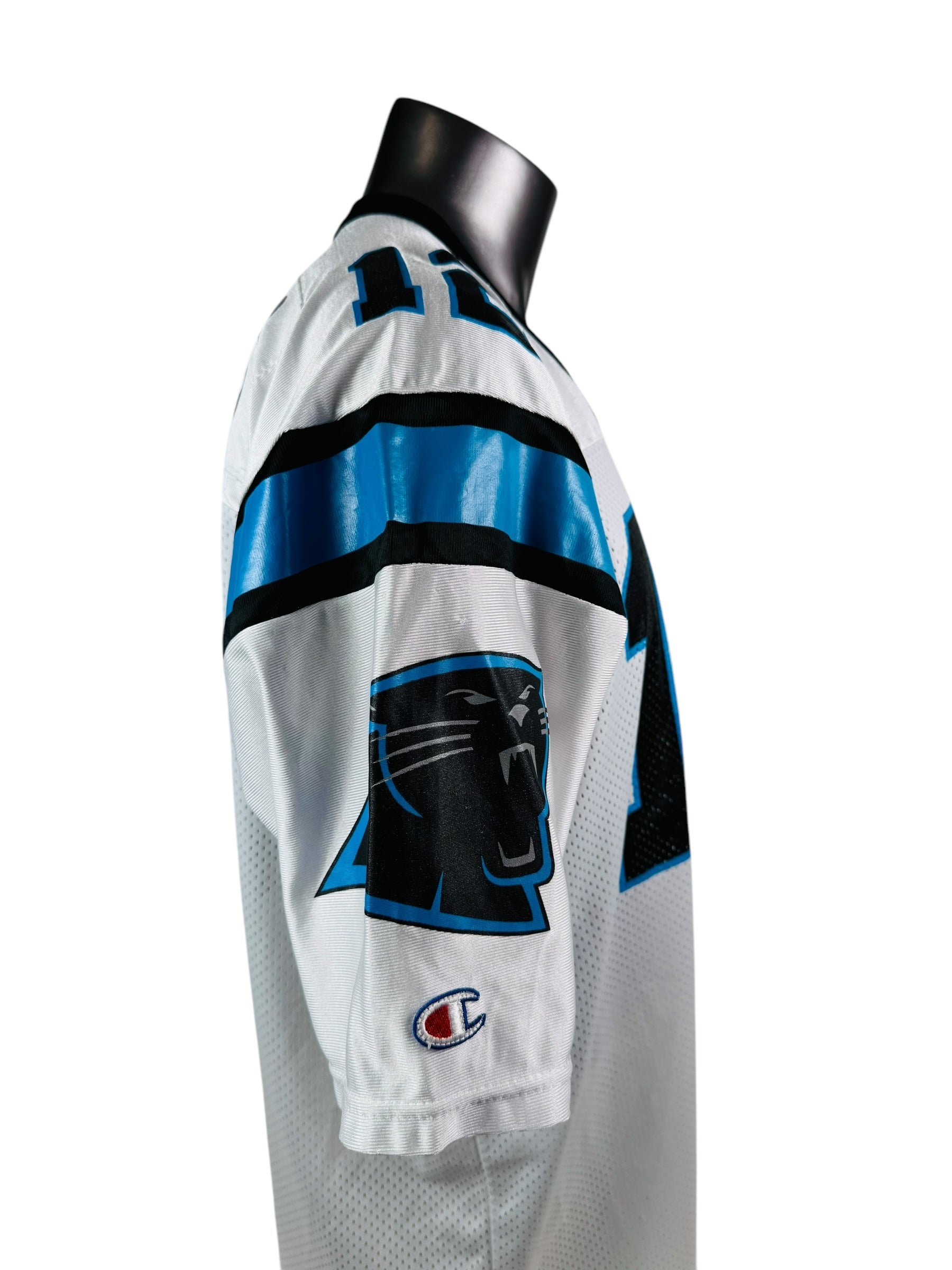 KERRY COLLINS CAROLINA PANTHERS VINTAGE 1990'S CHAMPION JERSEY ADULT 4 - Bucks County Baseball Co. KERRY COLLINS CAROLINA PANTHERS VINTAGE 1990'S CHAMPION JERSEY ADULT 4 - Bucks County Baseball Co.